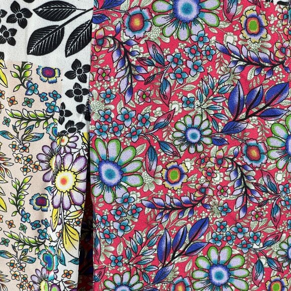 Jones NY Floral Patchwork Blouse Top Size 1X Button Front Collar Multi-Color - Picture 5 of 9